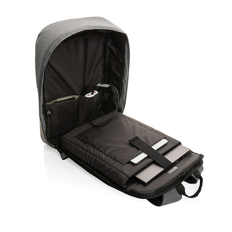 Антикражный рюкзак для ноутбука Swiss Peak с RFID-защитой из rPET AWARE™, 15,6’’, серый