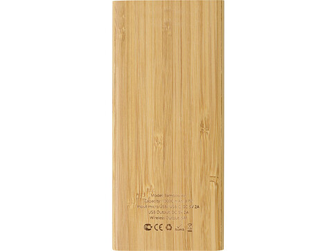 Внешний беспроводной аккумулятор из бамбука Bamboo Air, 10000 mAh
