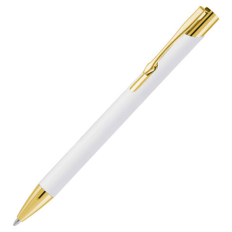 Ручка шариковая, Legend Soft Touch Mirror Gold, белая/золотистая Ручка шариковая, Legend Soft Touch Mirror Gold, белая/золотистая