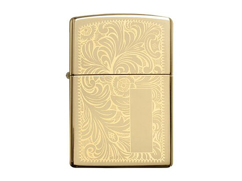 Зажигалка ZIPPO Venetian с покрытием High Polish Brass, латунь/сталь, золотистая, 38x13x57 мм