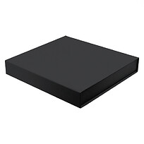 Подарочная коробка, размер 29,7*28,0*4,5 см, Solution Prestige Magnum Soft Touch с магнитным клапаном под индивидуальную вырубку, черная, с черным ложементом