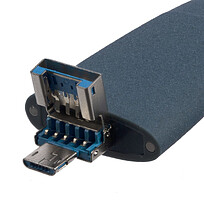 Флешка Pebble Universal, USB 3.0, серо-синяя, 32 Гб