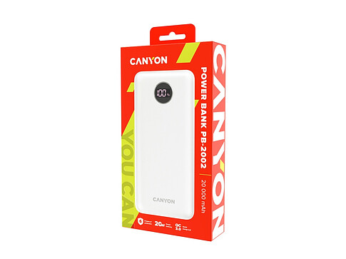 Портативный аккумулятор Canyon PB-2002 (CNE-CPB2002W), белый