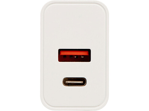 Сетевое зарядное устройство c выходами USB-A и USB-C Recharger Pro, быстрая зарядка QC/PD, 30 Вт, белый