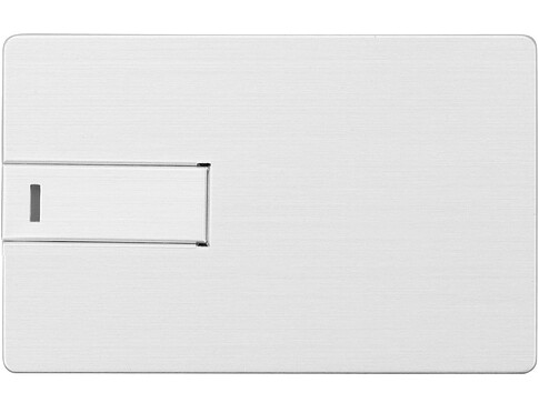 Флеш-карта USB 2.0 16 Gb в виде металлической карты Card Metal, серебристый