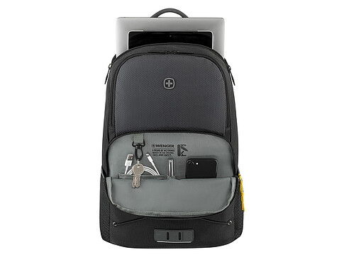 Рюкзак WENGER Trayl 15.6, чёрный, переработанный ПЭТ, 34 x 20 x 45 см, 22 л.