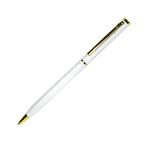Ручка шариковая SLIM GOLD, белый, золотистый