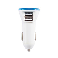Мощное автомобильное зарядное устройство с 2 USB-портами, синий