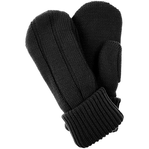 Варежки Knit Beat, черные, S/M