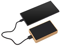 Внешний аккумулятор с подсветкой лого Reedia S2, 5000 mAh, бамбук, черный