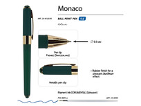 Ручка пластиковая шариковая Monaco, 0,5мм, синие чернила, зеленый