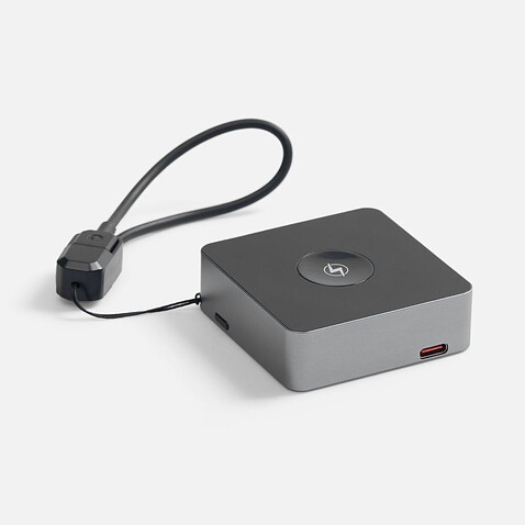 Внешний аккумулятор с беспроводной зарядкой Aura Power, серый