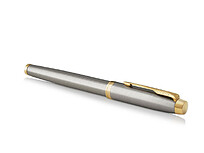 Перьевая ручка Parker IM Metal Brushed Metal GT, перо: F, цвет чернил: blue