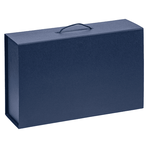 Подарочная коробка, размер 39*26,3*11 см, Solution Prestige Big Case Soft с магнитным клапаном и ручкой , темно-синяя