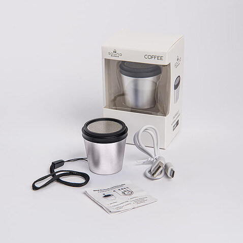 Портативная mini Bluetooth-колонка Sound Burger  Coffee  серебристый