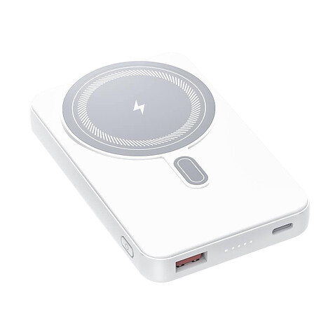 Магнитный внешний аккумулятор Axion с беспроводной зарядкой (15W), 10000 Mah, белый