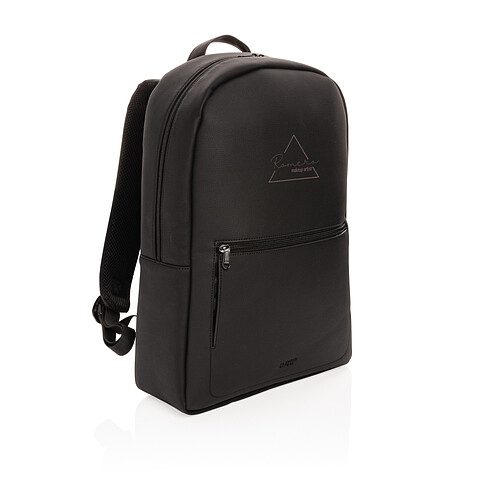 Рюкзак для ноутбука Swiss Peak Deluxe из экокожи (без ПВХ), черный