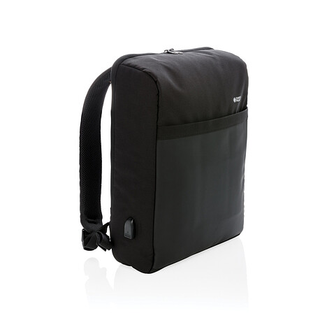 Антикражный рюкзак Swiss Peak 15   с RFID защитой и разъемом USB, черный