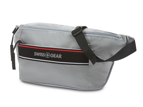 Сумка на пояс SWISSGEAR, светло-серая, полиэстер с плетением рип-стоп, 38 x 5 x 15 см