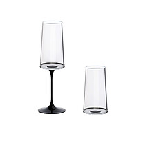 Хрустальный бокал для игристого вина на магните Trebonn SplitGlass, 2 шт, 320 мл, черный