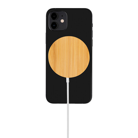 Магнитное устройство для беспроводной зарядки Bamboo, 10 Вт, коричневый