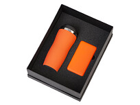 Подарочный набор c вакуумной термокружкой и повербанком С1, оранжевый, 5000 mAh