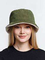 Панама Bucket двусторонняя, хаки с бежевым