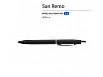 Ручка SAN REMO шариковая  автоматическая, черный металлический корпус, 1.00 мм, синяя