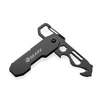 Мультитул GearX с карабином и открывалкой для посылок, черный