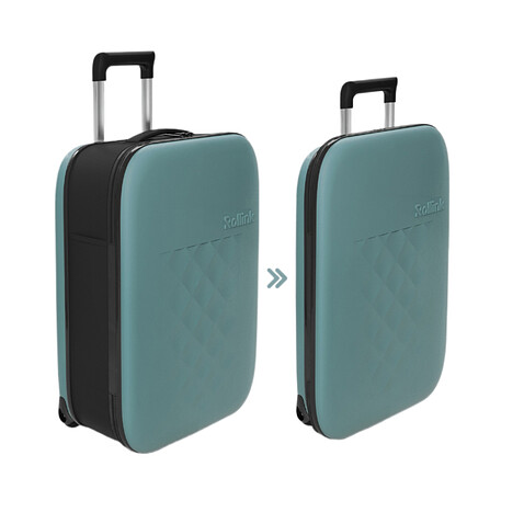 Чемодан складной Rollink Vega II 55x40x20 см, 2 колеса, бирюзовый, зеленый айсберг