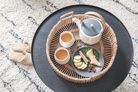 Набор керамический чайник Ukiyo с чашками, белый