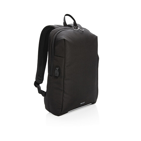 Рюкзак Swiss Peak с RFID-защитой и USB-A из rPET AWARE™, 15,6’’, черный