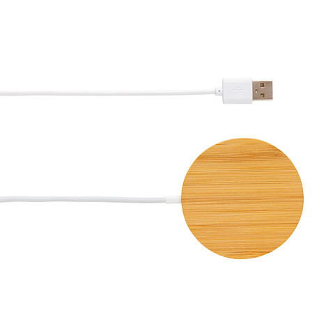 Магнитное устройство для беспроводной зарядки Bamboo, 10 Вт, коричневый