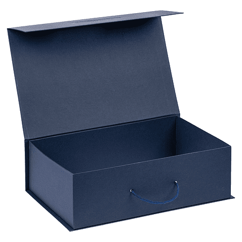Подарочная коробка, размер 39*26,3*11 см, Solution Prestige Big Case Soft с магнитным клапаном и ручкой , темно-синяя
