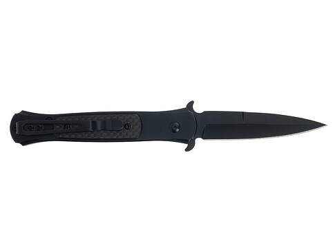 Нож складной Stinger, 118 мм, (черный), материал рукояти: нержавеющая сталь, карбон