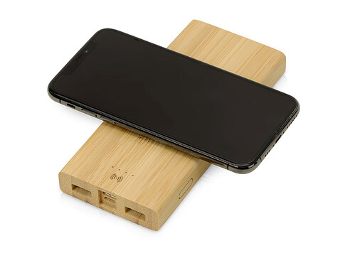 Внешний беспроводной аккумулятор из бамбука Bamboo Air, 10000 mAh