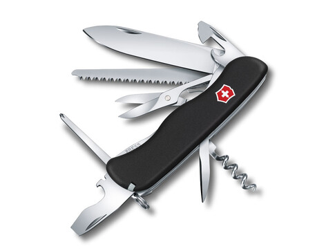 Нож перочинный VICTORINOX Outrider, 111 мм, 14 функций, с фиксатором лезвия, чёрный