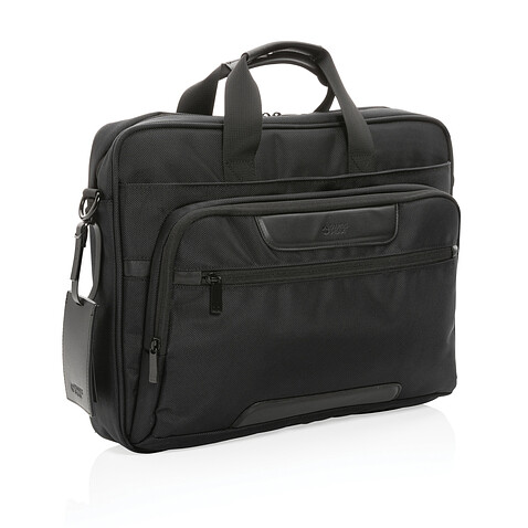 Сумка для ноутбука Swiss Peak Voyager из RPET AWARE™, 15,6 , черный