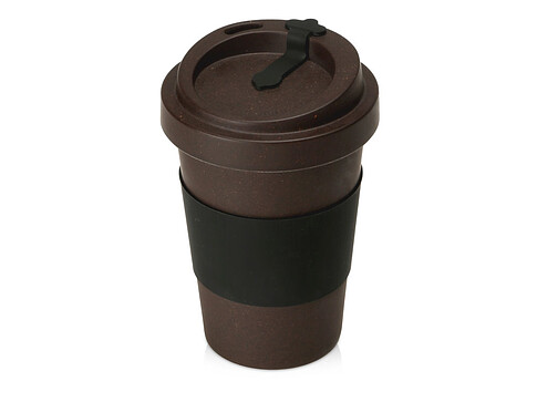 Стакан из кофе с силиконовой манжетой Latte, коричневый