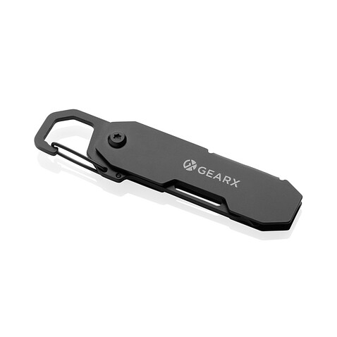 Мультитул GearX с карабином и открывалкой для посылок, черный