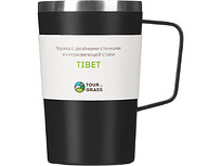 Стальная кружка с двойными стенками и порошковым покрытием Tibet, черный
