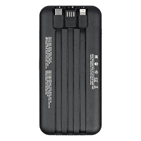 Внешний аккумулятор (powerbank) «Nova», 10 000 mAH, с тремя зарядными шнурами, c беспроводным магнитным контактом magsafe до 15W, 22,5W (Ватт) super fast charge, Power Delivery (PD) 20W (dfnn), QC3.0, черный