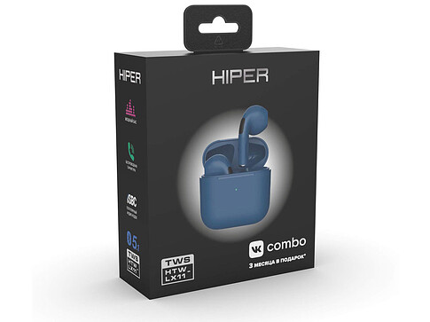 Беспроводные наушники HIPER TWS Lazo X11 Blue (HTW-LX11) Bluetooth 5.3 гарнитура, Синий