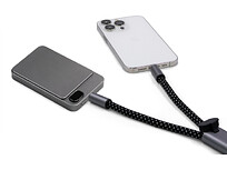 Ремешок-держатель для телефона с зарядным кабелем USB-C - USB-C Lany Wristband Charge Eco, серый