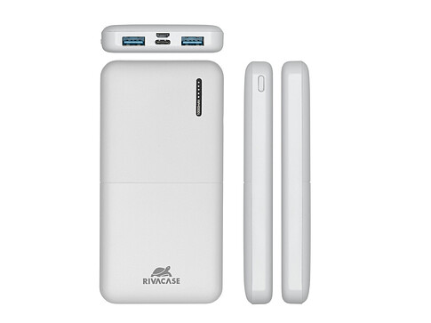 RIVACASE VA2532 (10000 мАч) QC/PD 20W внешний аккумулятор с дисплеем, белый 12/48
