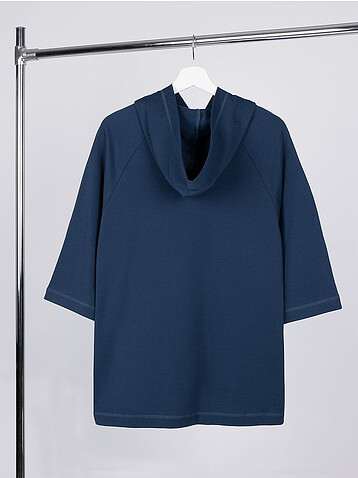 Футболка оверсайз унисекс с капюшоном Neofit, темно-синяя, XL/2XL