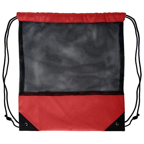 Рюкзак мешок с укреплёнными уголками Mesh, красный, 35*41 см, полиэстер 210D