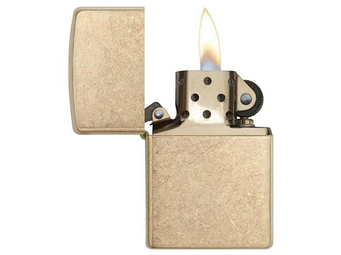 Зажигалка ZIPPO Armor™с покрытием Tumbled Brass, латунь/сталь, золотистая, матовая, 38x13x57 мм