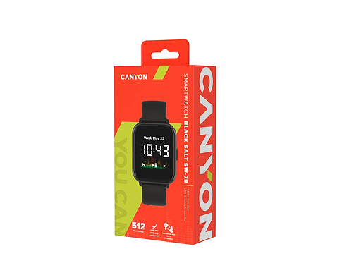 Смарт-часы со встроенным плеером Canyon SaltSW-78, черный