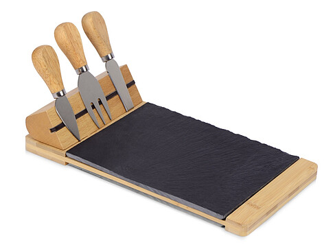 Набор для сыра из сланцевой доски и ножей Bamboo collection Taleggio